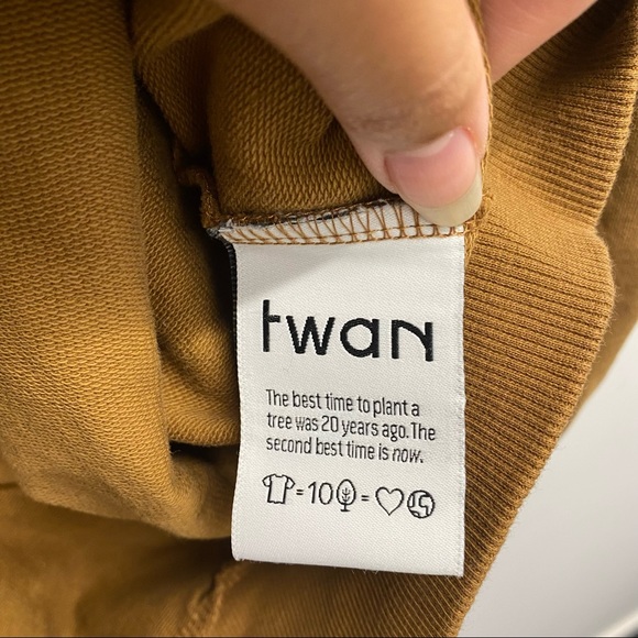 TWAN ORGANIC COTTON HOODIE ZIP UP / LOUNGEWEAR / SWEAT PANTS / SIZE MEDIUM - Picture 6 of 9